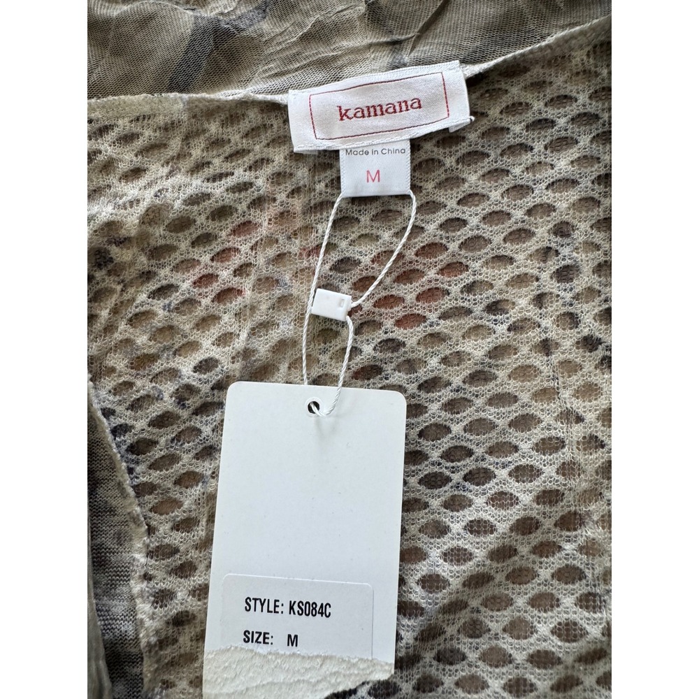 Kamana Womens M Cardigan Duster Mesh Mixed Media Floral Boho Cottagecore Indie - Picture 11 of 11